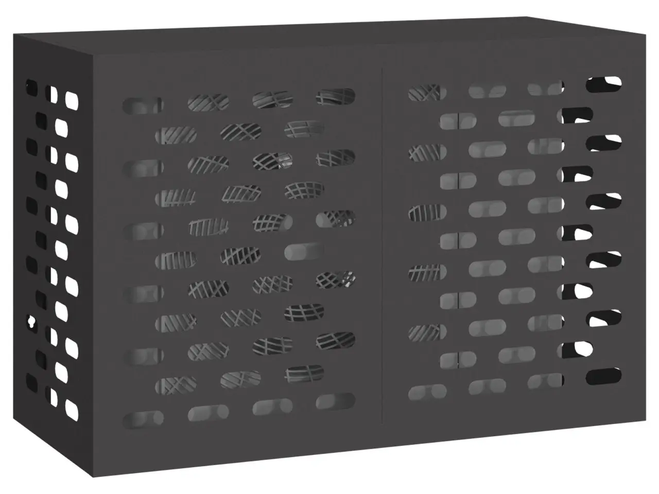 Billede 3 - Airconditiondække i stål - sort 90 x 40 x 60 cm