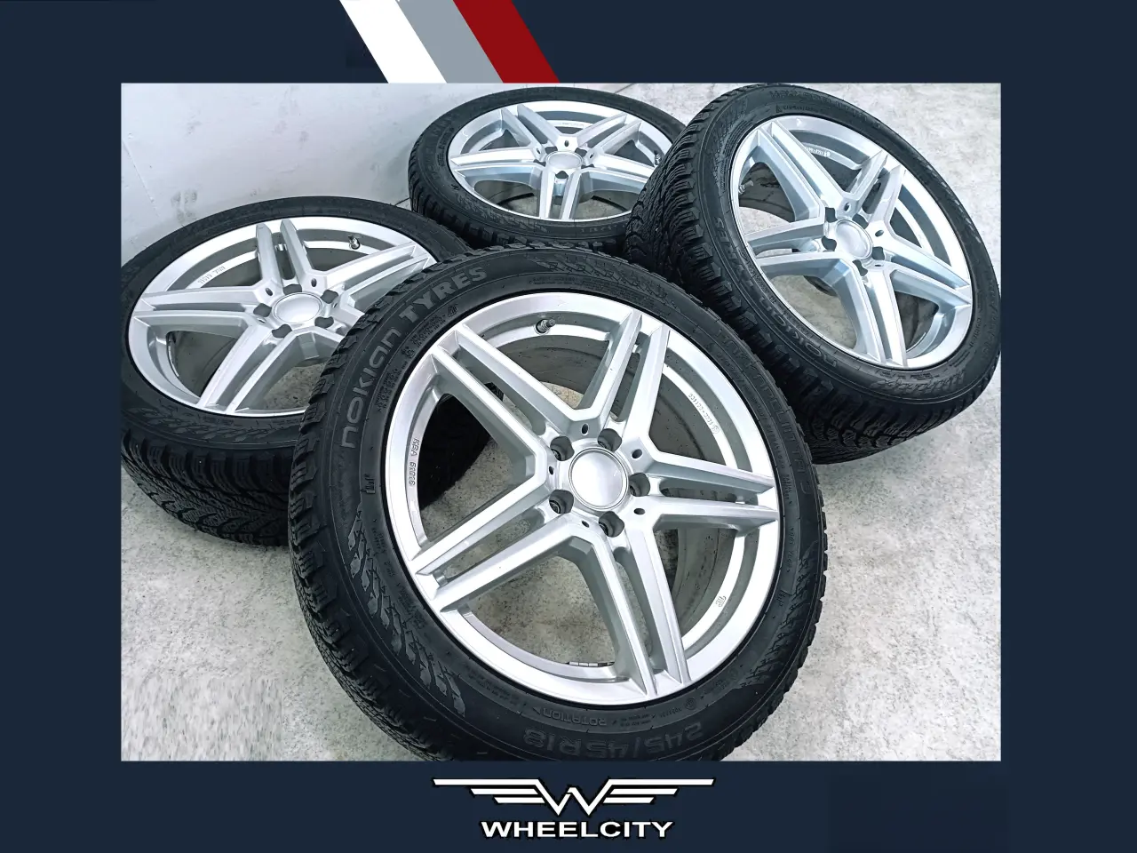 Billede 1 - 5x112 18" ET38 nav 66,6ø UniWheels vintersæt TPMS