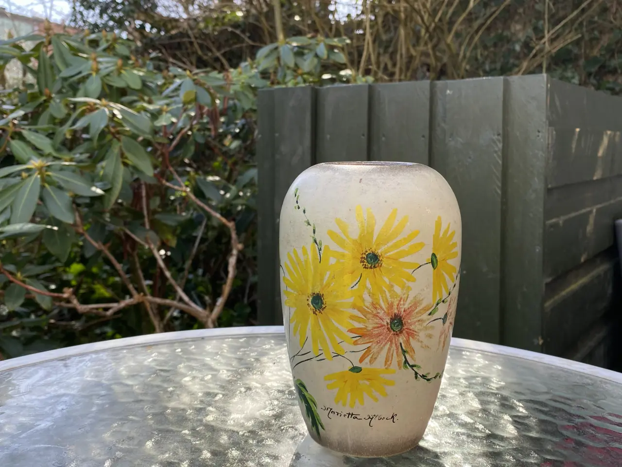 Billede 3 - Vase med gule blomster