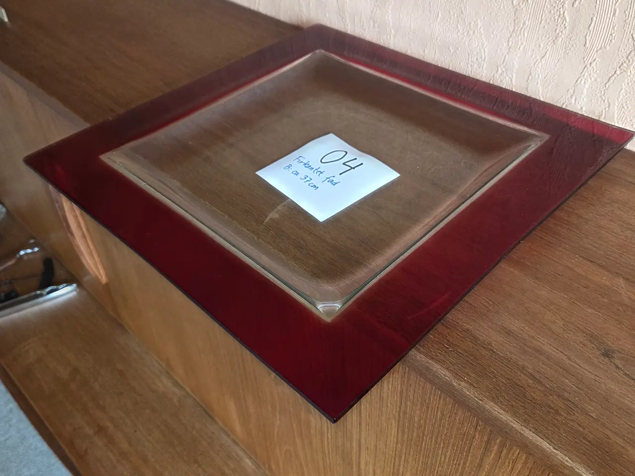 Billede 3 - Firkantet fad, ca. 37 cm.