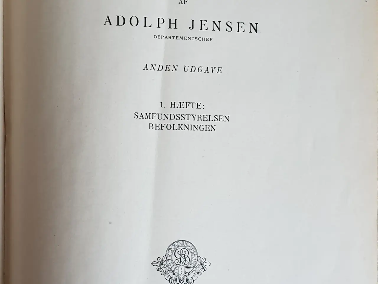 Billede 1 - Departementschef Adolf Jensen: Samfundskundskab