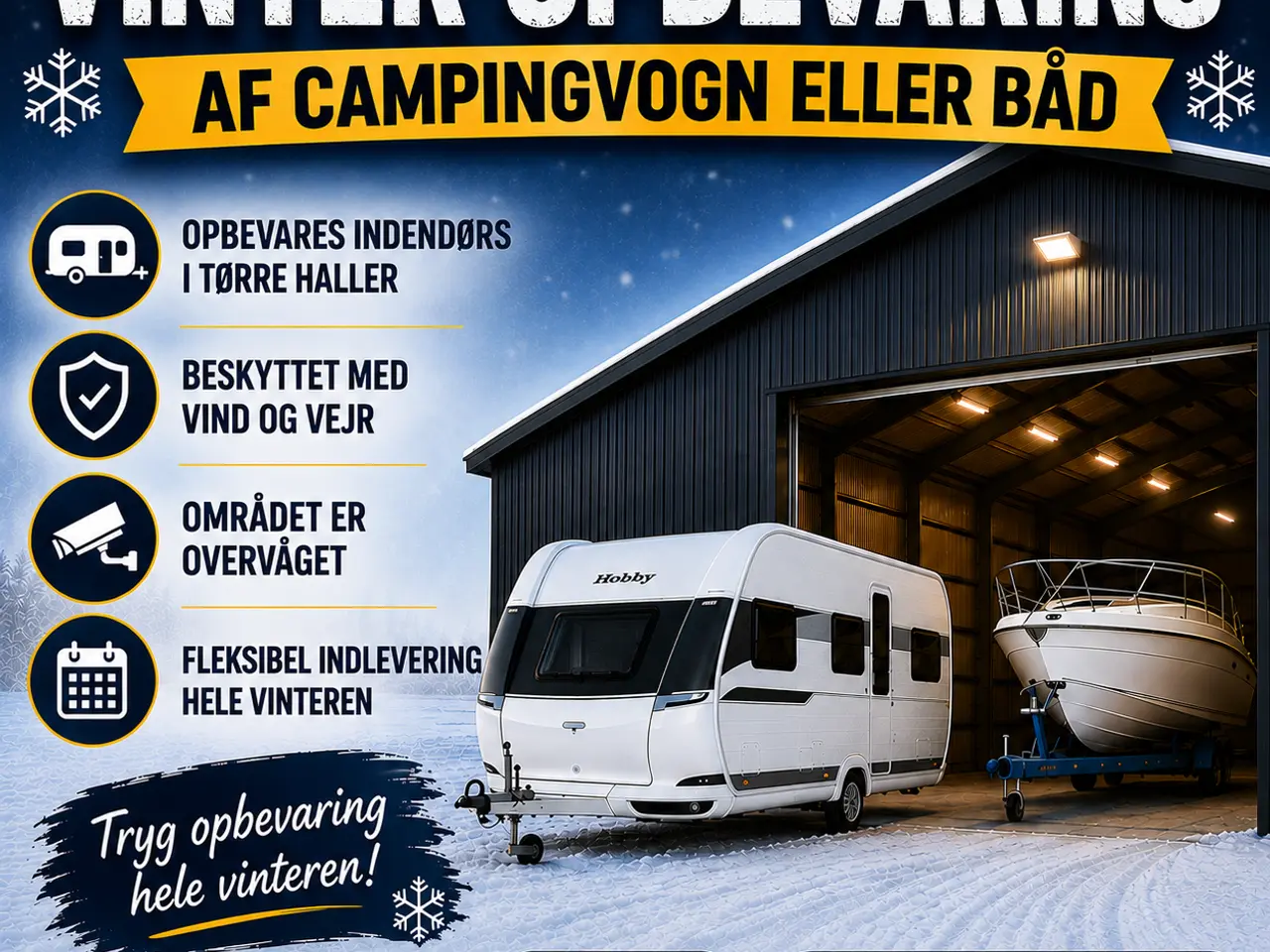 Billede 1 - Vinter opbevaring af campingvogn, båd/ tralier