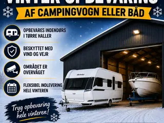 Vinter opbevaring af campingvogn, båd/ tralier