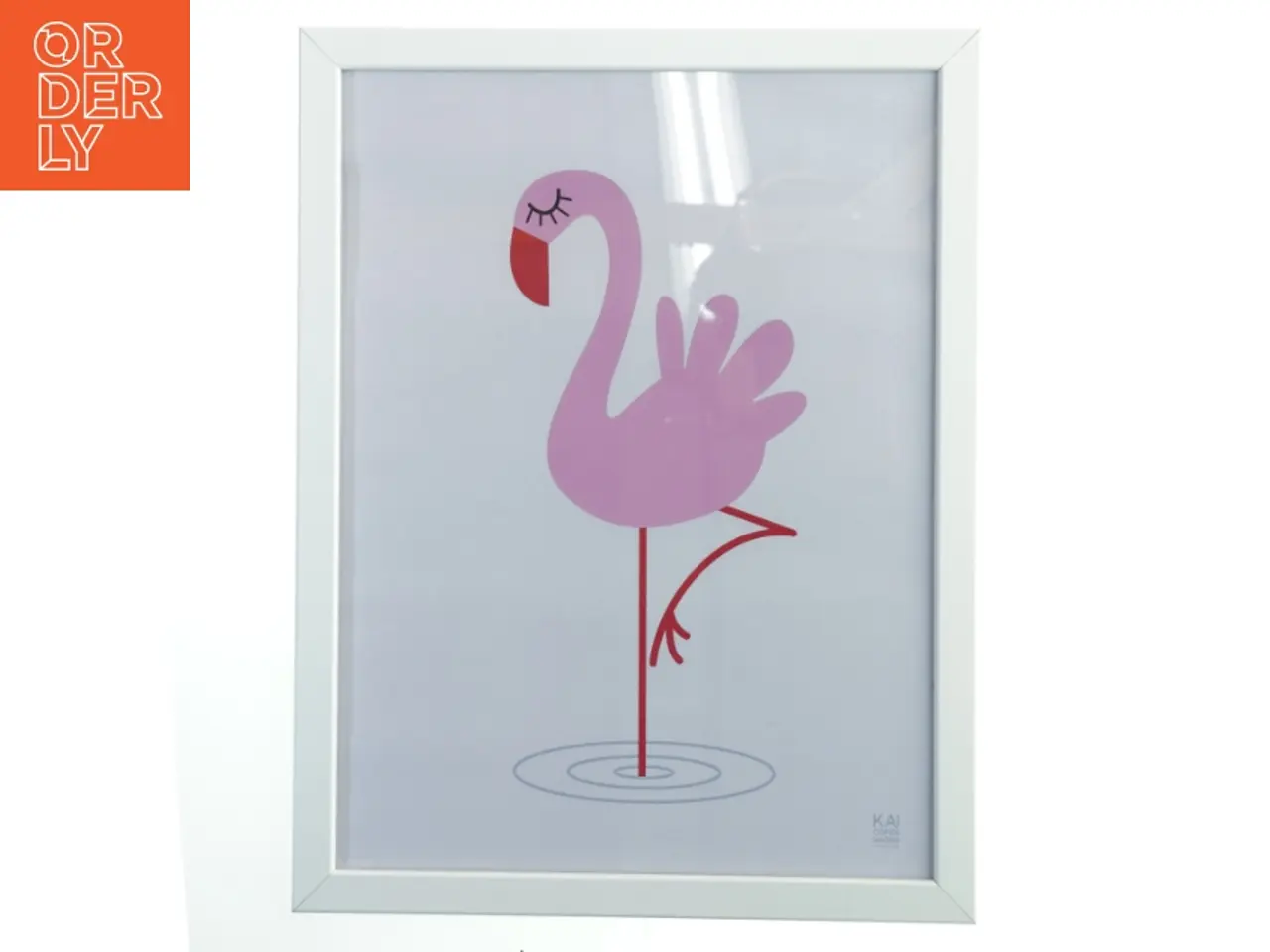 Billede 1 - Indrammet Flamingo-print fra KAI (str. 43x33 cm)