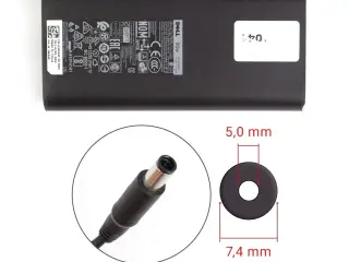 Dell 90W 19.5V 4.62A New Shape strømforsyning - 7.4mm x 5.0mm - Original