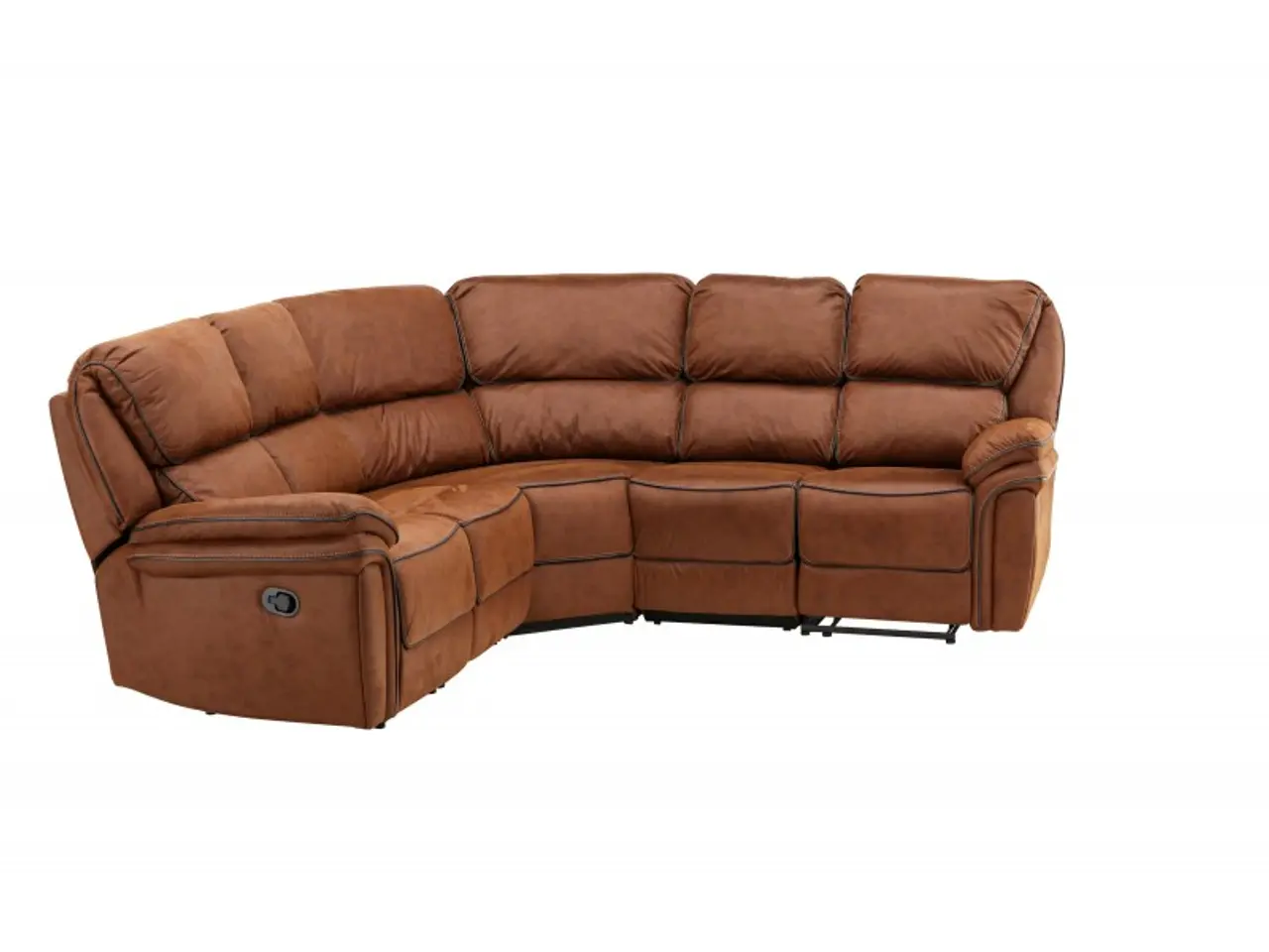 Billede 3 - Christopher Recliner hjørnesofa - Cognac - Ruskindsblød mikrofiber