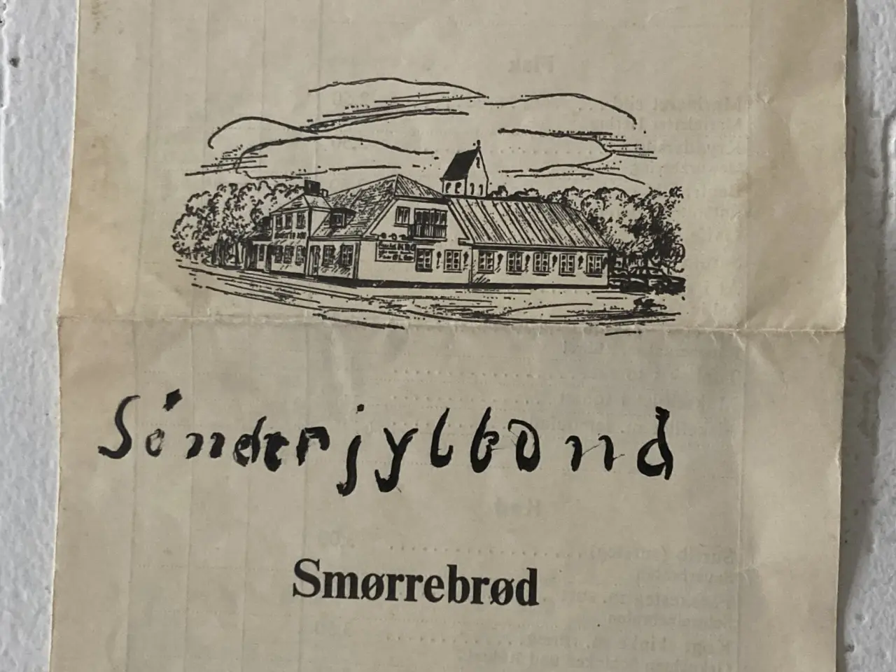 Billede 2 - 2 gl. Smørrebrødssedler fra 60`erne