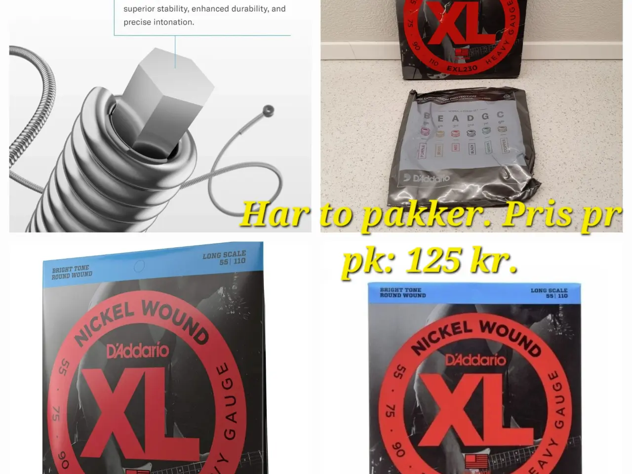 Billede 4 - D'Addario EXL230 XL strengsæt til E-bas