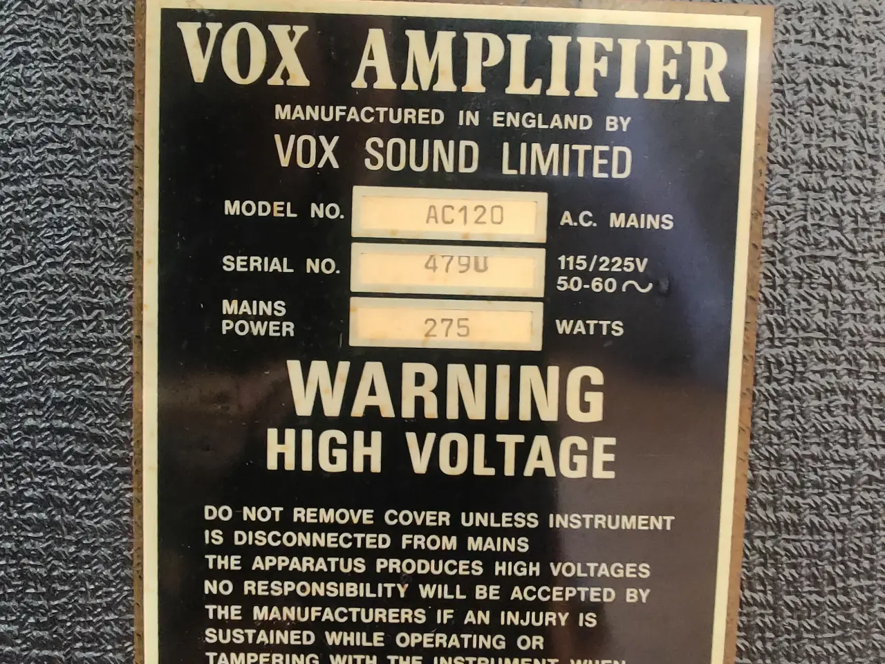 Billede 3 - VOX AC 120 Tube Power amp. fra 1972