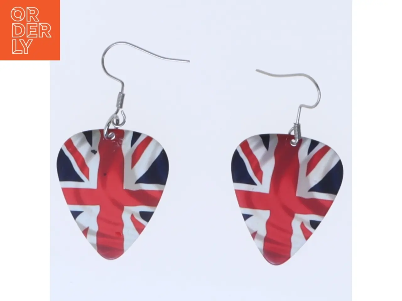 Billede 1 - Øreringe med England Union Jack design (str. 45 mm)