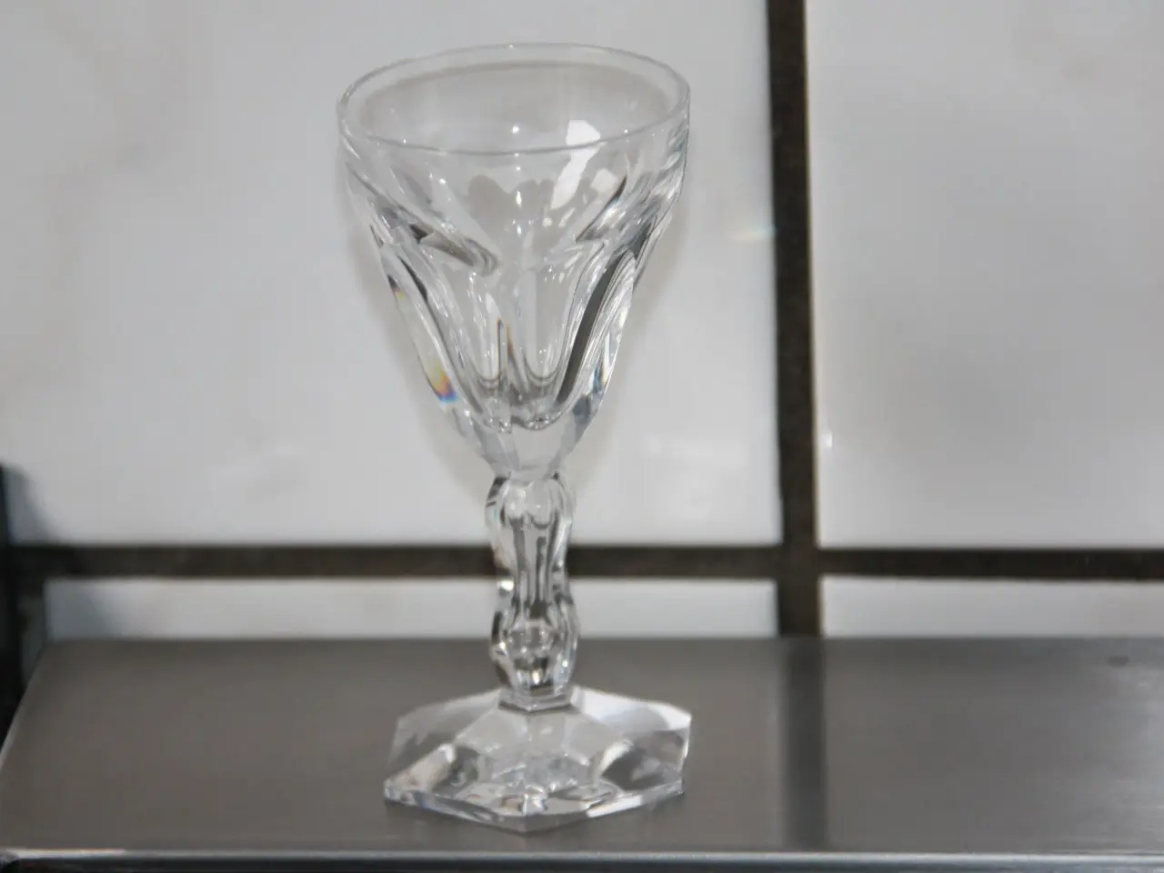 Billede 1 - Holmegaard Lalaing snapseglas sekskantet planslebe
