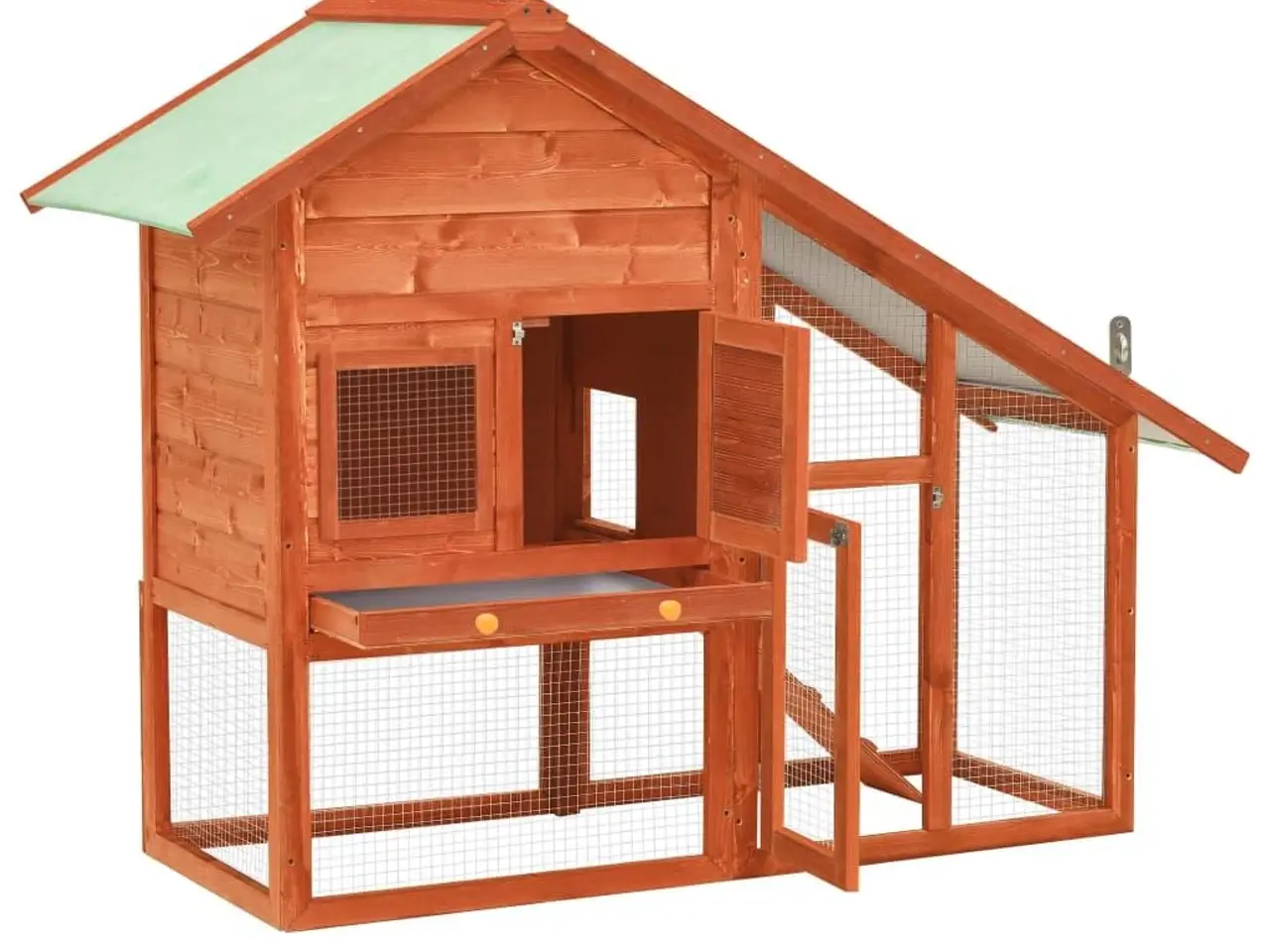 Billede 2 - Kaninbur i 2 etager 140 x 63 x 120 cm massivt fyrretræ