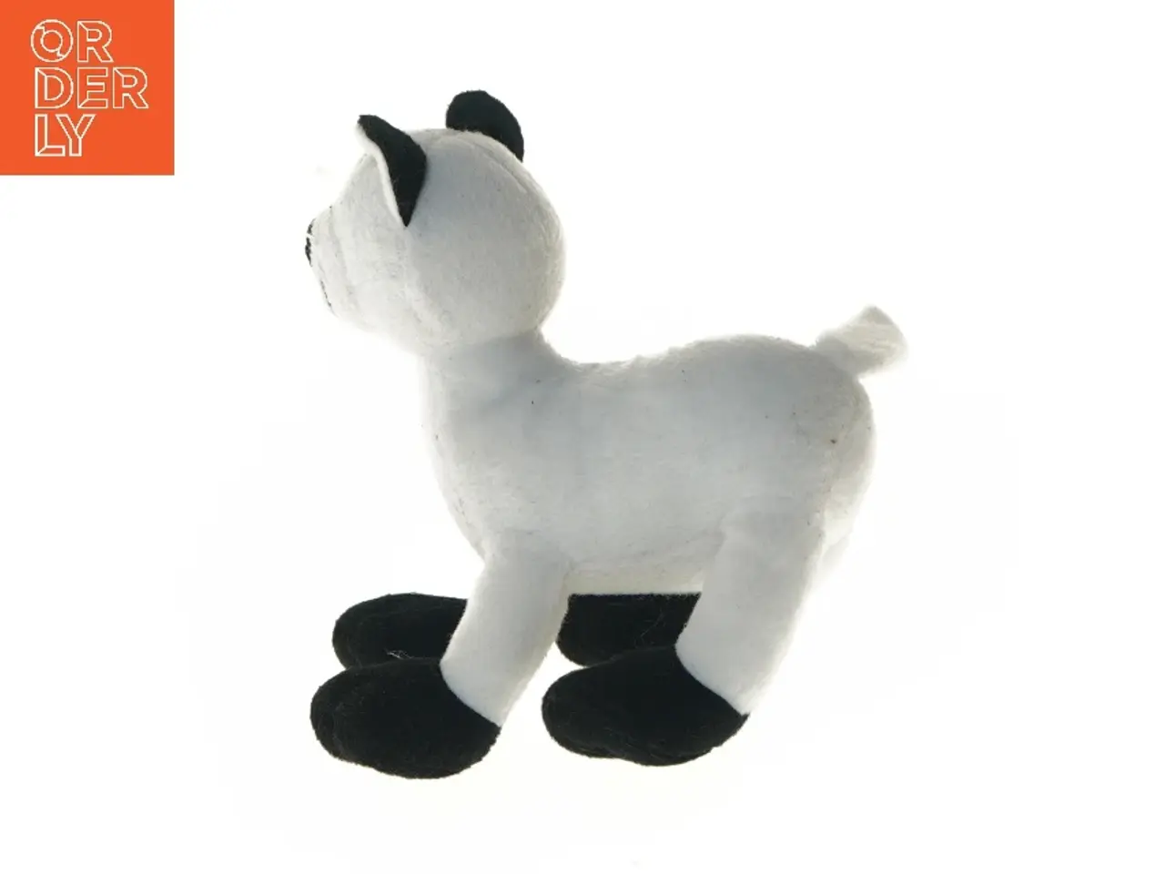 Billede 3 - Hvid og sort tøjbamse kat (str. 17 cm)