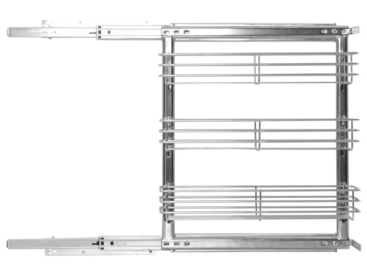 Billede 3 - Udtrækskurv til køkkenskab - 3 lag, 47 × 15,5 × 55,5 cm, sølv