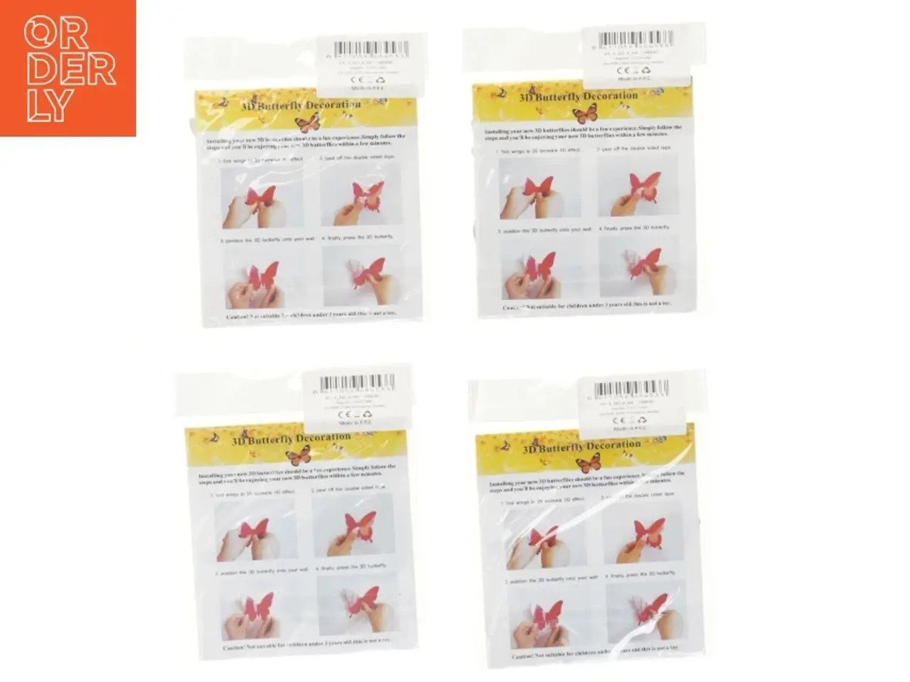 Billede 2 - 3D sommerfugle dekoration (str. 12 cm)