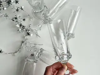Champagnefløjter af krystal, 6 stk samlet