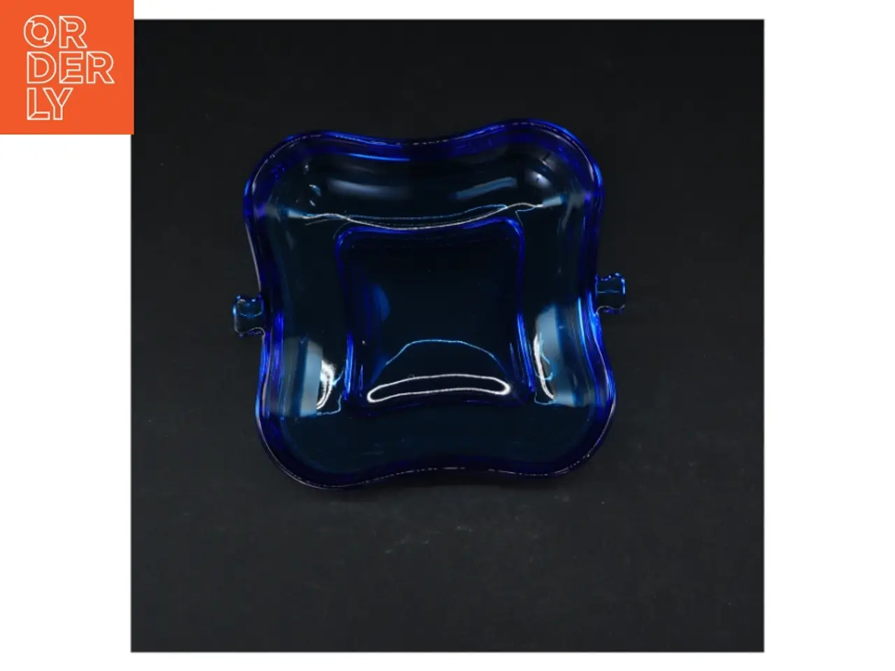 Billede 2 - Blå massiv glasskål (str. 17,5 cm)