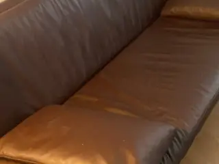 Arkitekttegnet stilren sofa i flot læder
