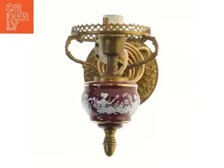 Vintage væglampe med porcelænsskærm (str. 15x17 cm)