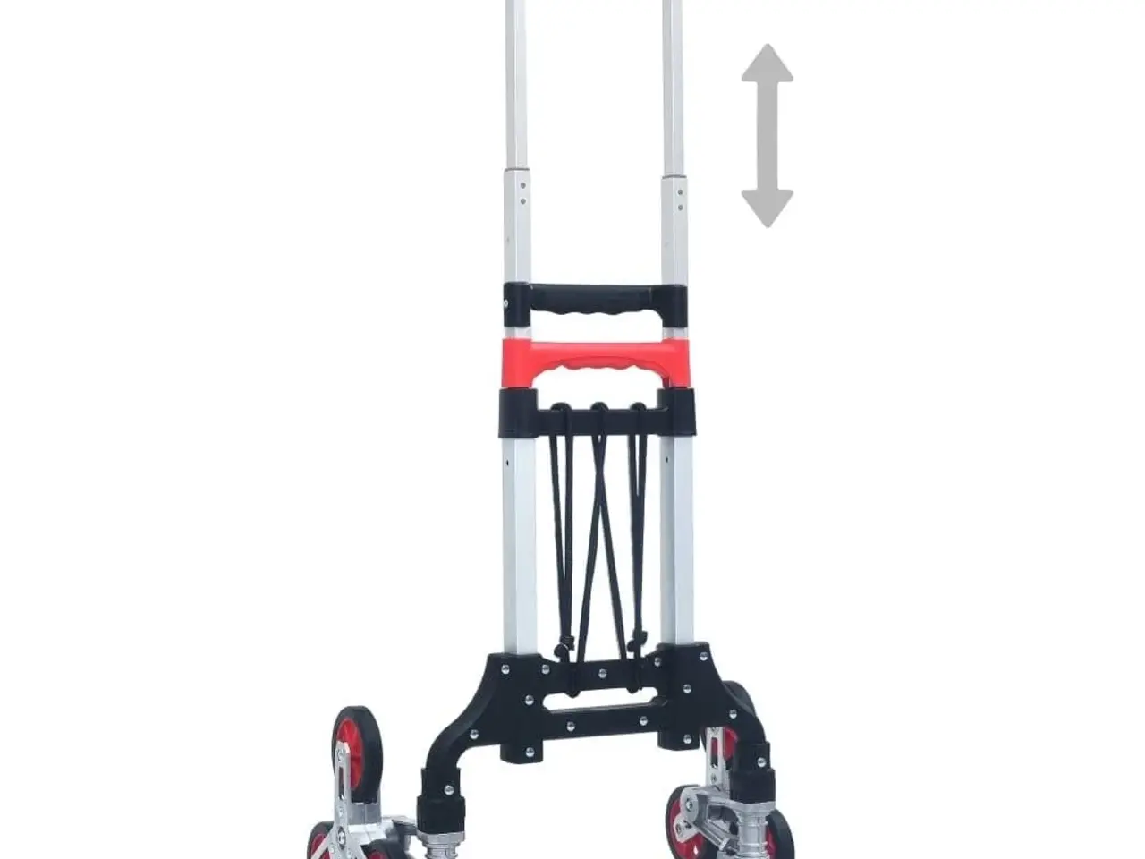 Billede 9 - Foldbar trappevogn i aluminium - 70 kg, sølv/sort/rød