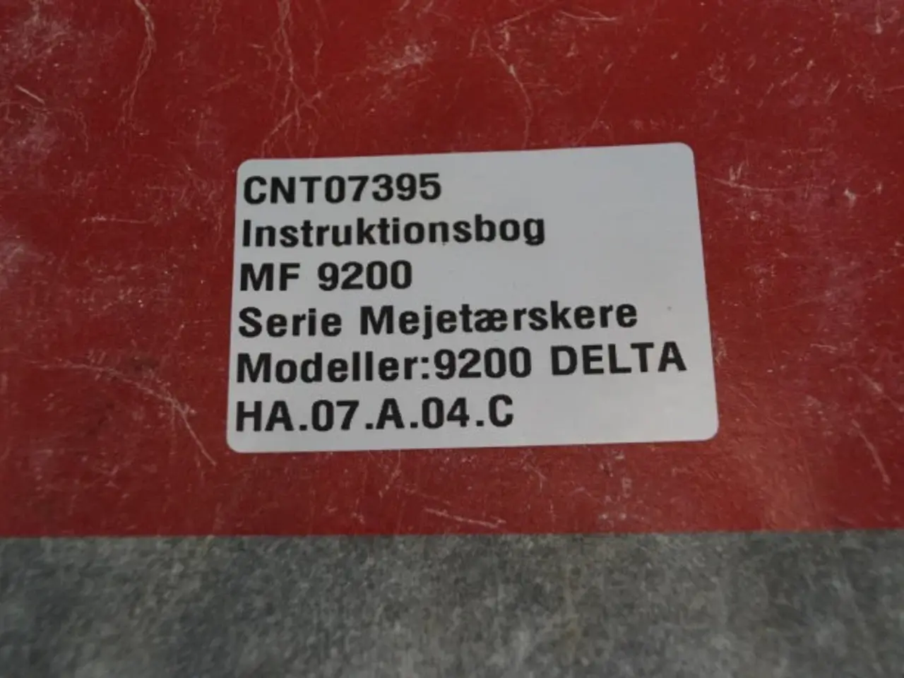Billede 5 - Massey Ferguson 9200 Instruktionsbog 