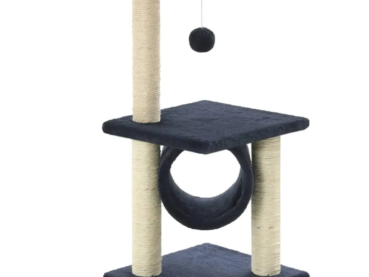 Billede 2 - Kradsetræ til katte med sisal-kradsestolper 65 cm - mørkeblå