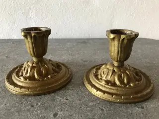 Et sæt vintage messing stager (art deco stil)