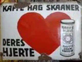 Emalje Skilt Fra Kaffe Hag