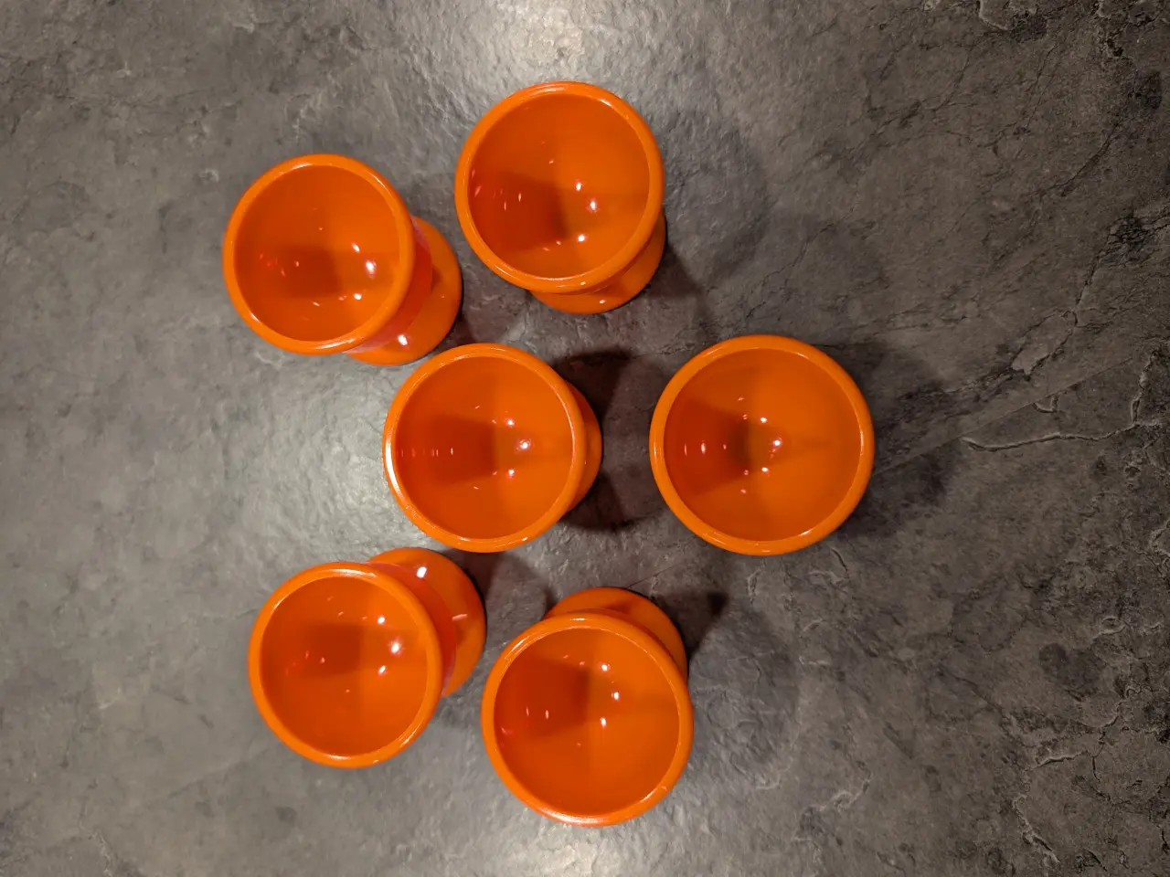 Billede 5 - Orange æggebægre 6 stk