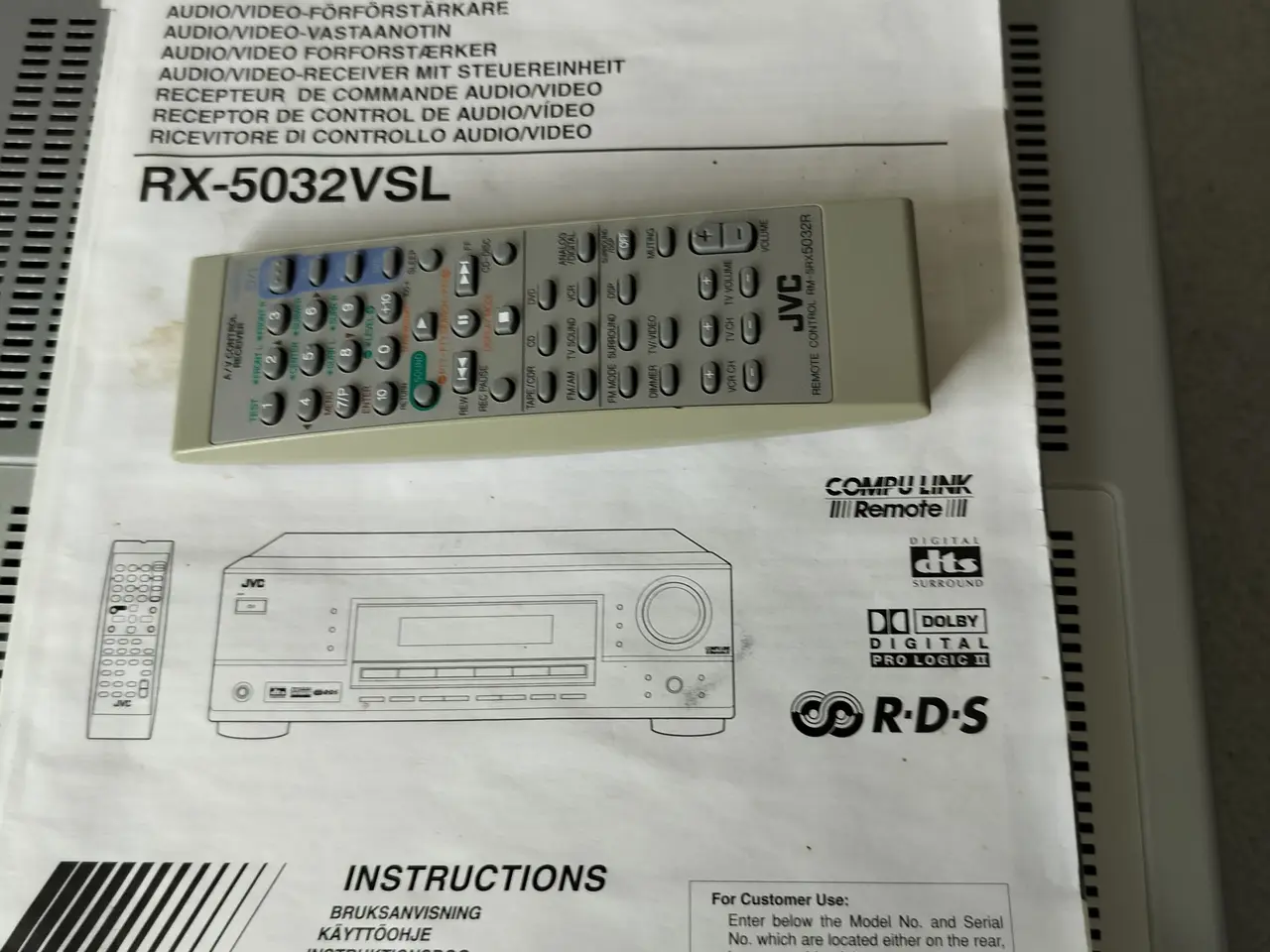 Billede 10 - JVC RX5032V receiver 100 Watt
