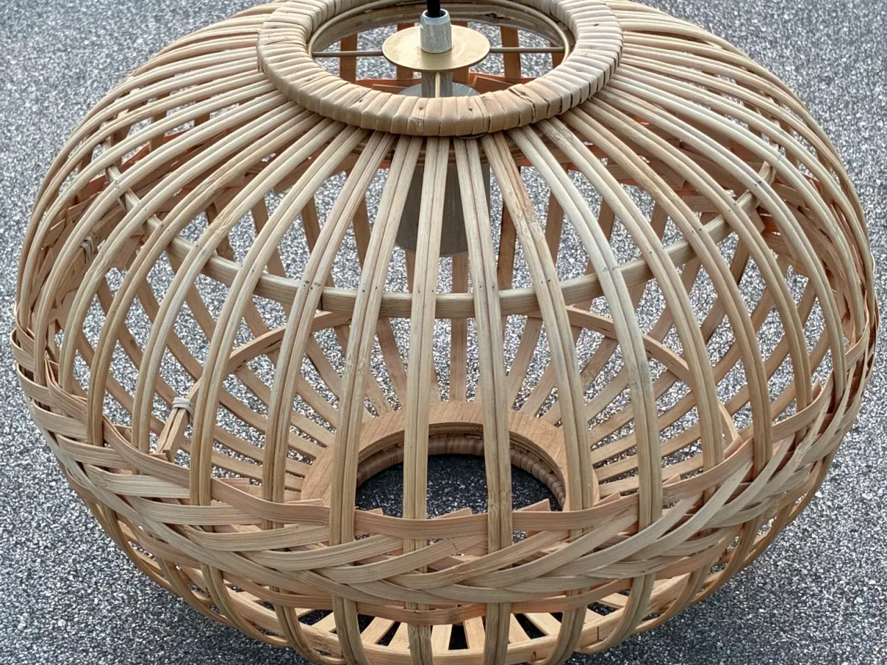 Billede 3 - Oval bambus pendel lampe 