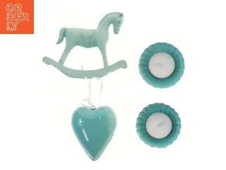 Dekorativ hest og hjerte med fyrfadslys fra Søstrene Grene (str. 8, 13 og 6,5 cm)