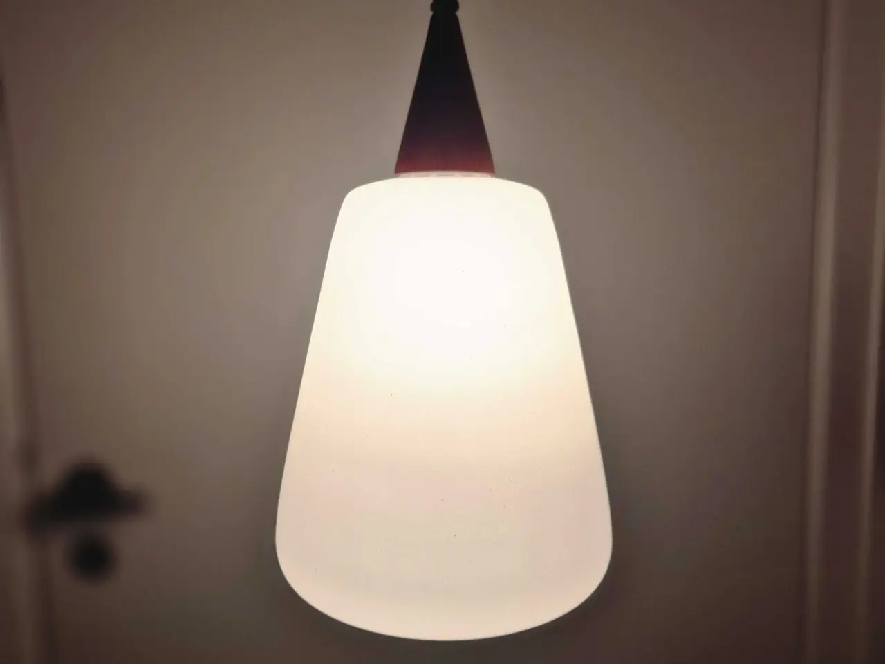 Billede 6 - Høje retrolamper i opalglas og teak