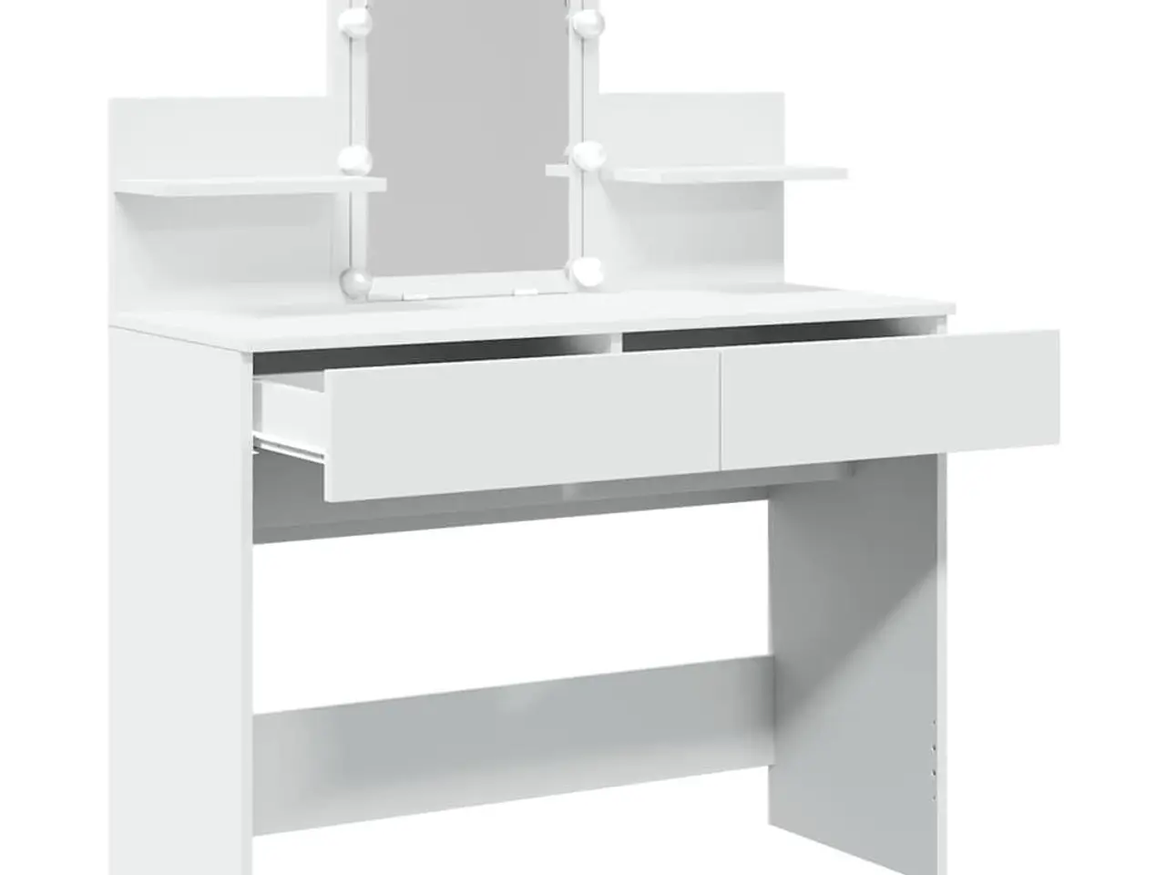 Billede 8 - Makeupbord med LED-lys og spejl - 100 × 40 × 130 cm, hvid