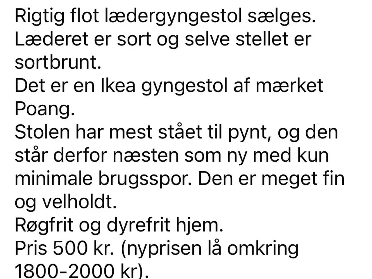 Billede 2 - Flot gyngestol i læder