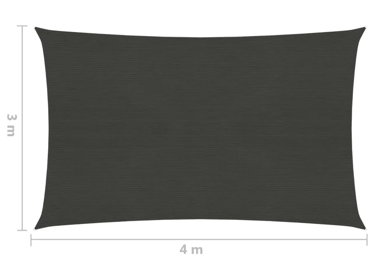 Billede 6 - Solsejl 3×4 m - HDPE 160 g/m², antracitgrå rektangulært