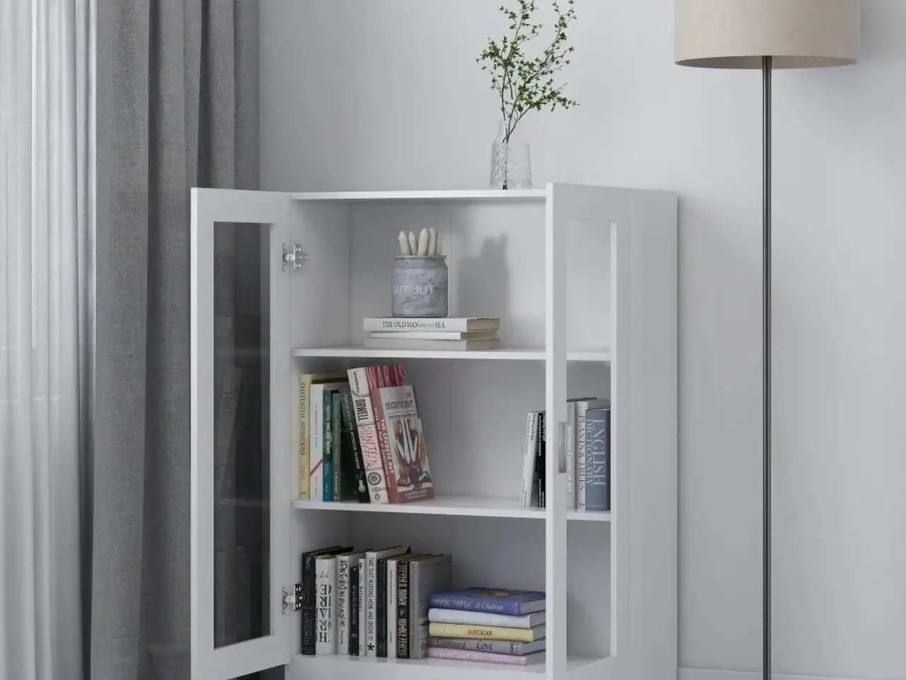 Billede 3 - Vitrineskab 82,5 x 30,5 x 115 cm - hvid