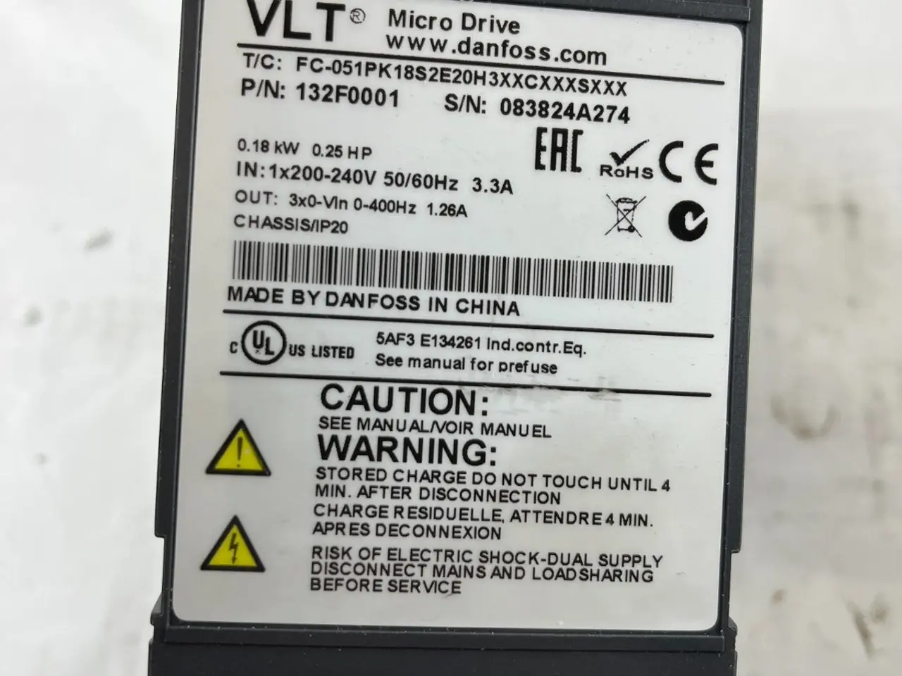 Billede 14 - Danfoss VLT Micro Drive FC-051PK18S2E20H3 VFD