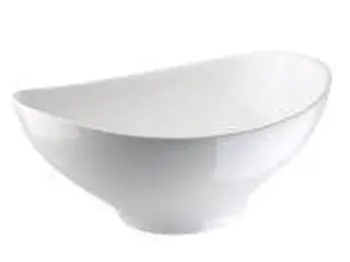 4 stk. Serveringsskål oval 370 x 330 x 135 mm hvid porcelæn