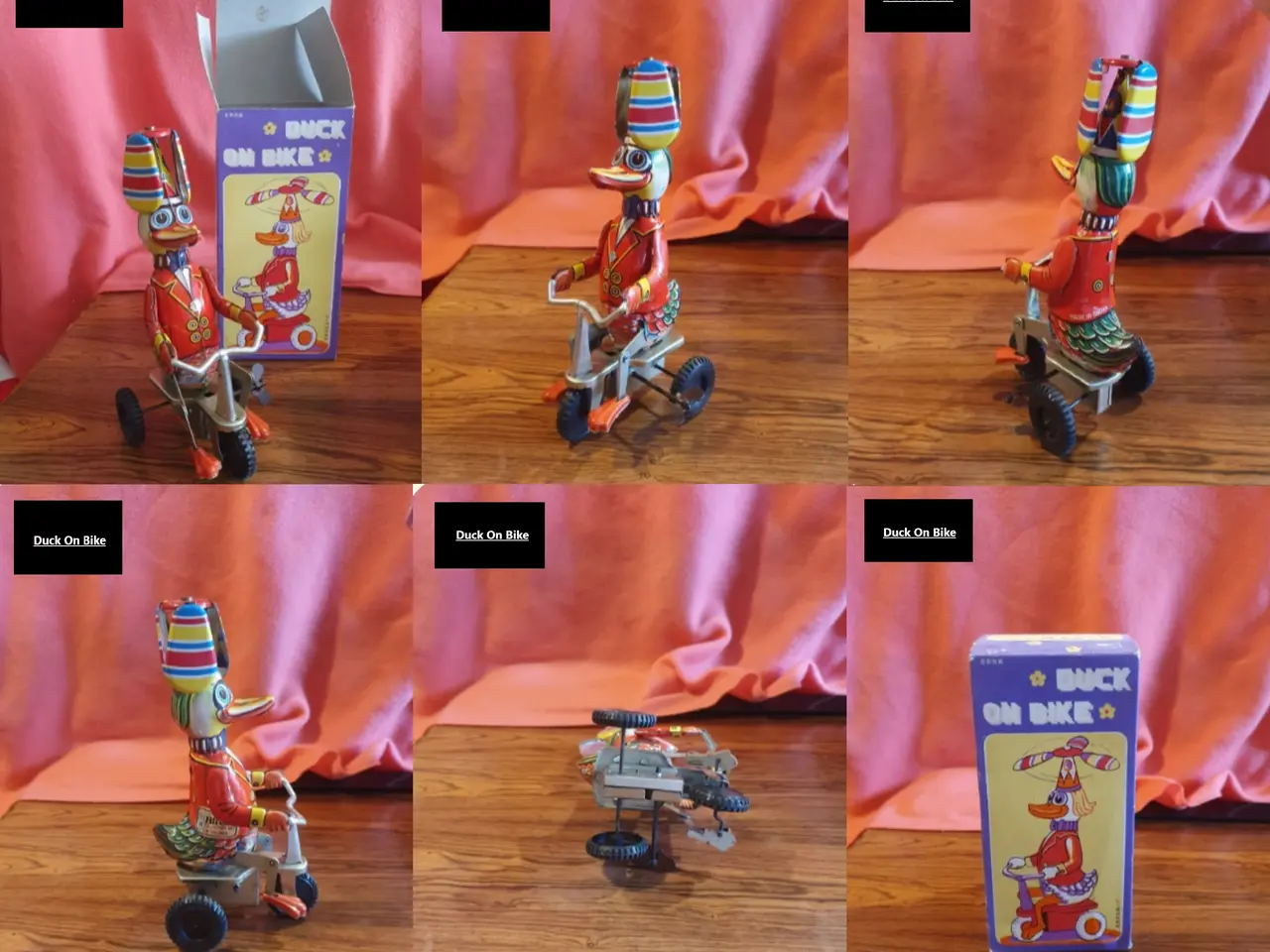Billede 1 - * Flot Vintage Cirkus-and - "Duck on Bike" blikleg