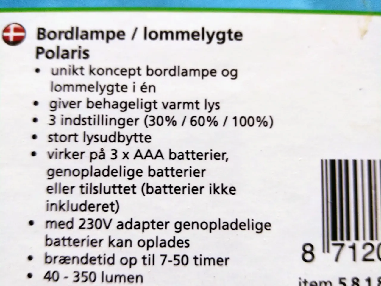 Billede 5 - Bordlampe/Lommelygte genopladelig