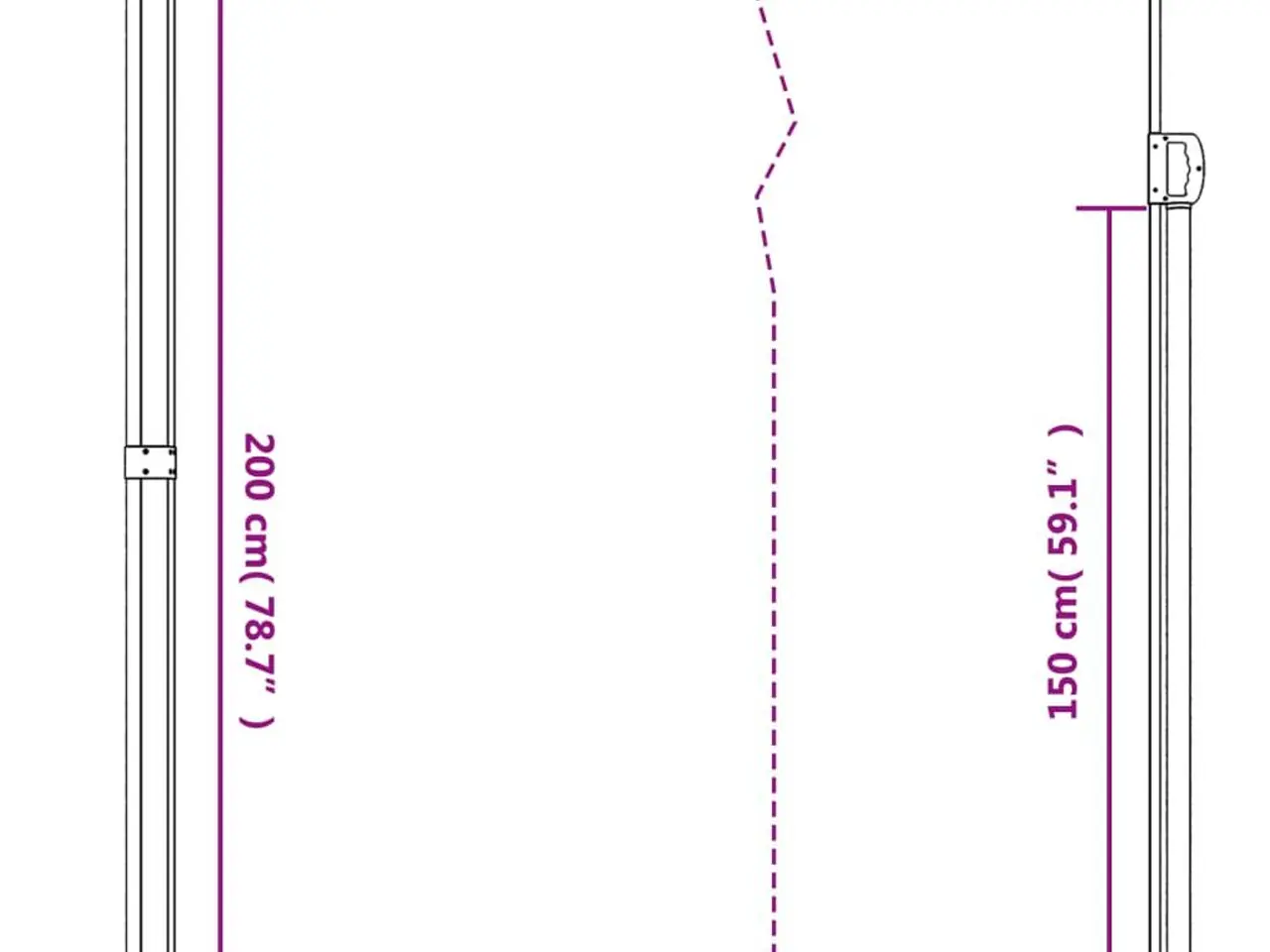 Billede 10 - Sidemarkise 200 × 300 cm - sammenrullelig, cremefarvet
