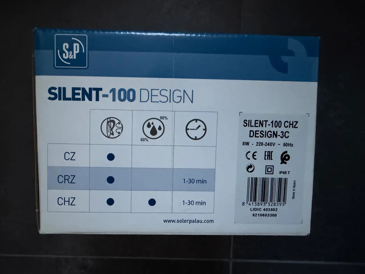 Billede 2 - S&P Silent 100 CHZ Design Hvid Ventilator