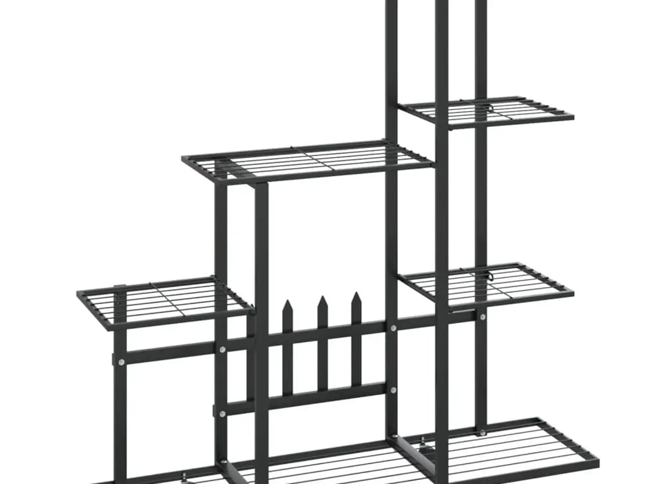 Billede 2 - Blomsterstativ med hjul - metal, sort, 94,5×25×92,5 cm