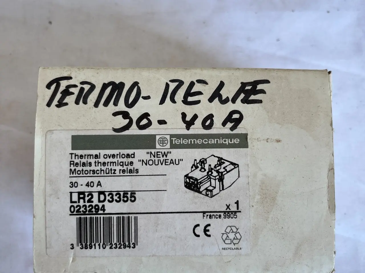 Billede 3 - Telemecanique LR2 D3355 Thermal Overload relæ Unit