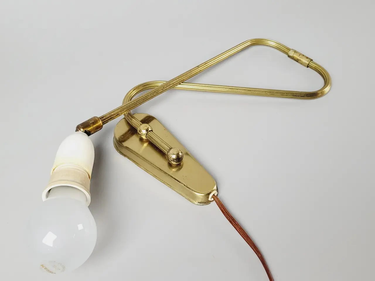 Billede 5 - ⭐️· Vintage Væglampe / Udtrækslampe Massiv Messing