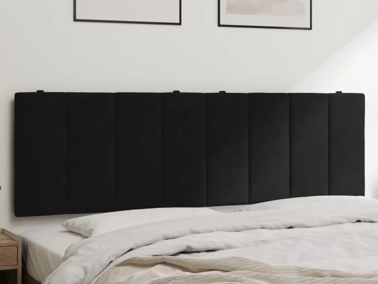Billede 1 - Gavlpude Hanko 160 cm - velour, sort