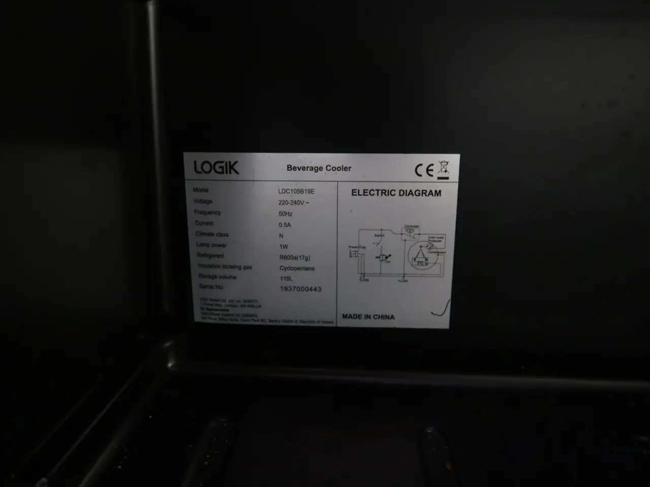 Billede 3 - Køleskab LOGIK LDC105B19E