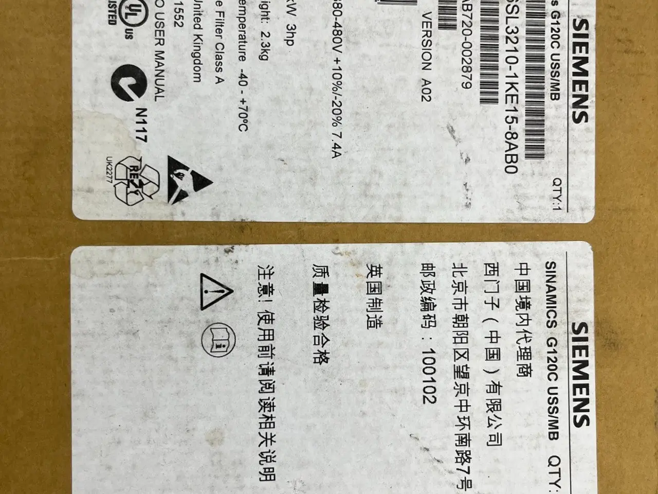 Billede 4 - Siemens SINAMICS G120C 6SL3210-1KE15-8AB0 AC Drive