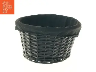 Rund fletkurv med stofindsats (str. Ø 30 cm)